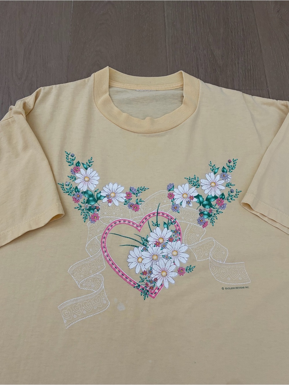 Yellow Floral Heart Graphic Tee